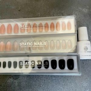 Static Reusable Pop-On Manicure & Brush On Nail Glue